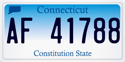CT license plate AF41788