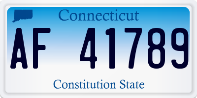 CT license plate AF41789