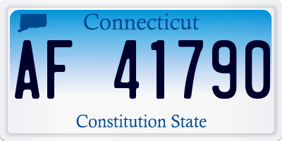 CT license plate AF41790