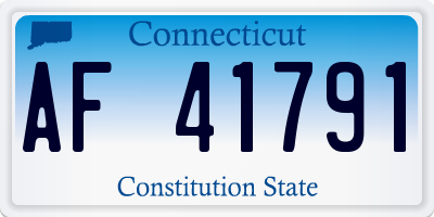 CT license plate AF41791