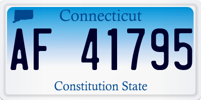 CT license plate AF41795