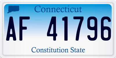 CT license plate AF41796
