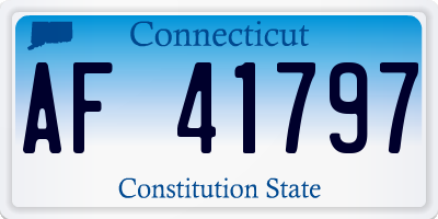 CT license plate AF41797