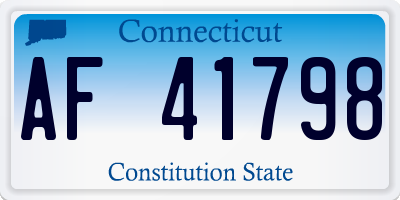 CT license plate AF41798