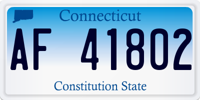 CT license plate AF41802