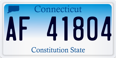 CT license plate AF41804