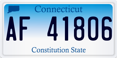 CT license plate AF41806