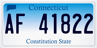 CT license plate AF41822