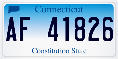CT license plate AF41826