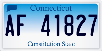 CT license plate AF41827
