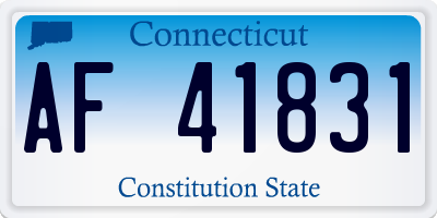 CT license plate AF41831