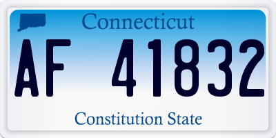CT license plate AF41832