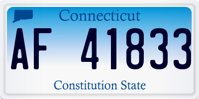 CT license plate AF41833