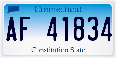 CT license plate AF41834