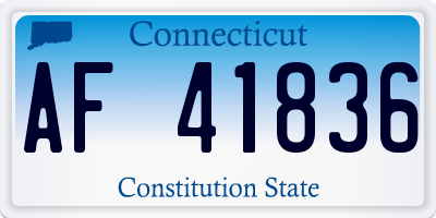 CT license plate AF41836