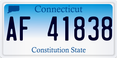 CT license plate AF41838