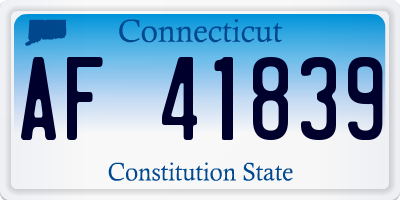 CT license plate AF41839