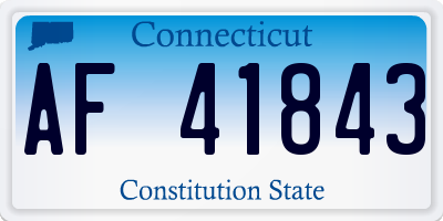 CT license plate AF41843