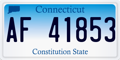CT license plate AF41853