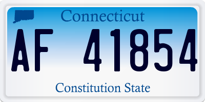 CT license plate AF41854