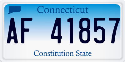 CT license plate AF41857