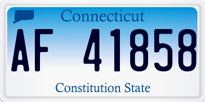 CT license plate AF41858