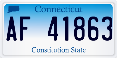 CT license plate AF41863