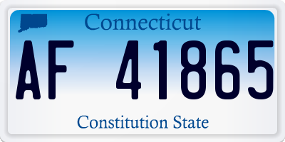 CT license plate AF41865