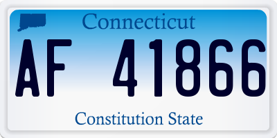 CT license plate AF41866