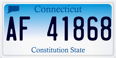 CT license plate AF41868