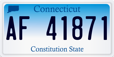 CT license plate AF41871