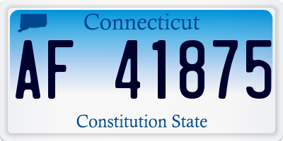 CT license plate AF41875