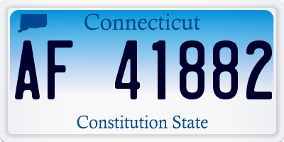 CT license plate AF41882