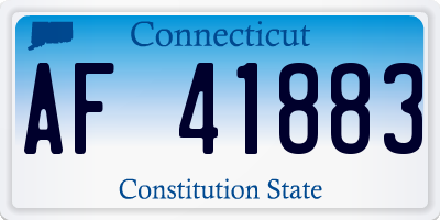 CT license plate AF41883