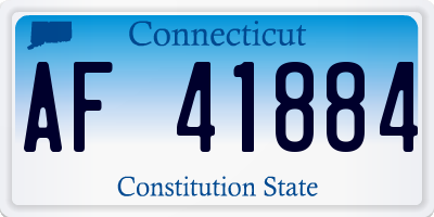 CT license plate AF41884