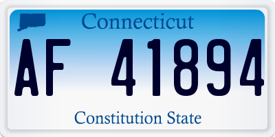 CT license plate AF41894