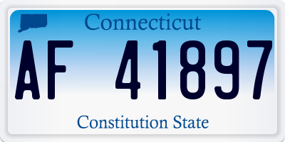 CT license plate AF41897
