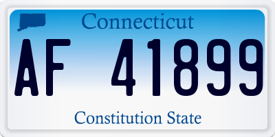 CT license plate AF41899