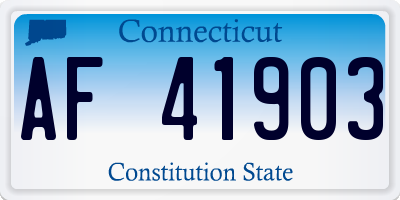 CT license plate AF41903