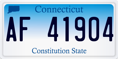 CT license plate AF41904