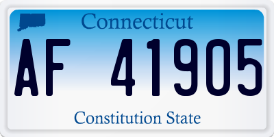CT license plate AF41905