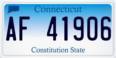 CT license plate AF41906