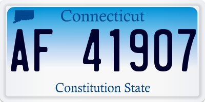 CT license plate AF41907