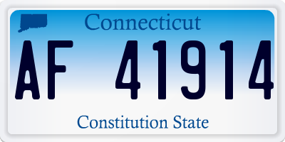 CT license plate AF41914