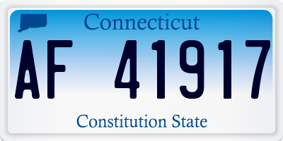 CT license plate AF41917