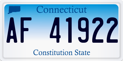 CT license plate AF41922