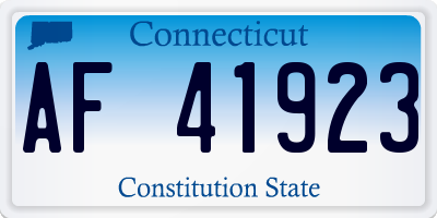 CT license plate AF41923