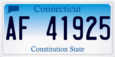 CT license plate AF41925