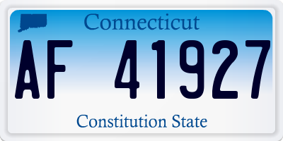 CT license plate AF41927