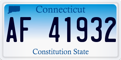 CT license plate AF41932